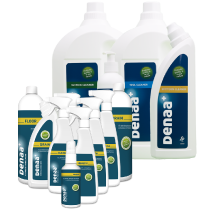 Set of eco-friendly cleaning products for paramedical areas and public institutions